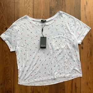 Rails Red, White, Blue Star Cropped Pocket Tee